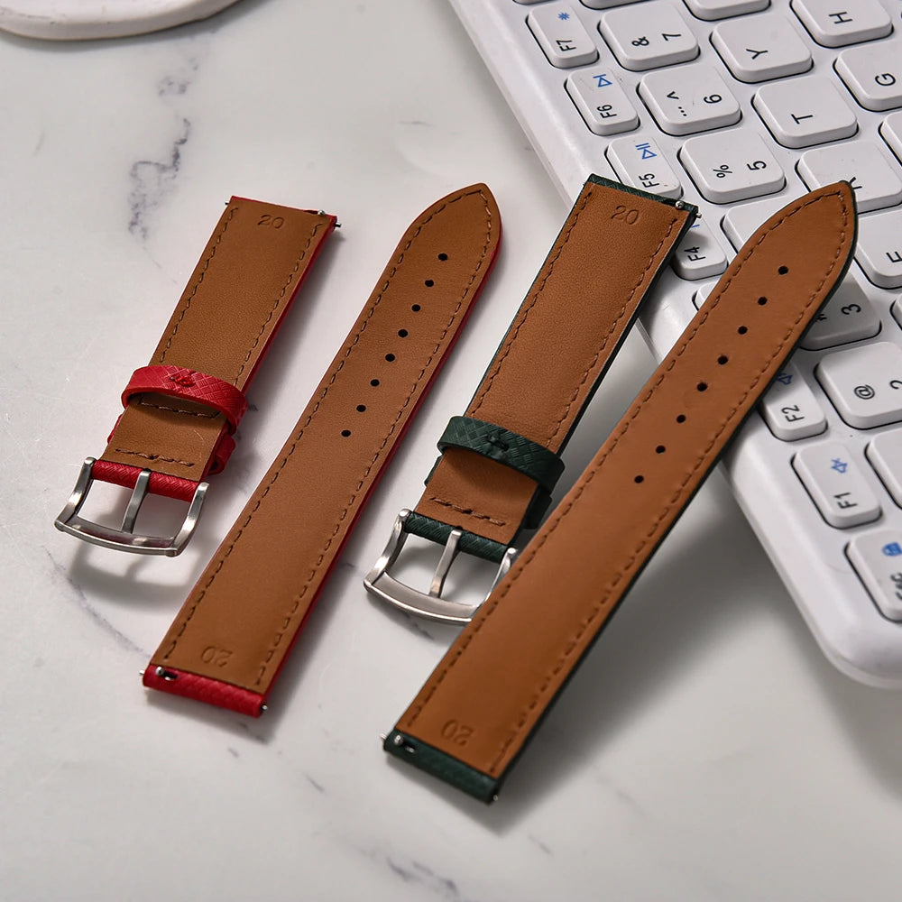 Hybrid FKM Sailcloth Leather and Rubber Strap with Pin Buckle
