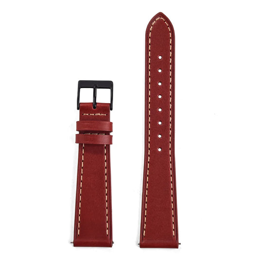 Classic Leather Watch Strap with Quick Release Pin Buckle