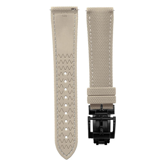 Premium Quality Soft Rubber Strap with White Stitching and Quick Release Butterfly Clasp