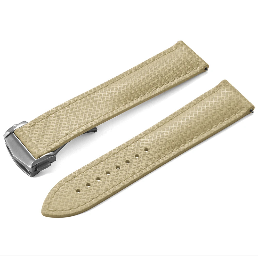 Premium Grade Soft-Textured Rubber Strap with Quick Release Deployment Clasp
