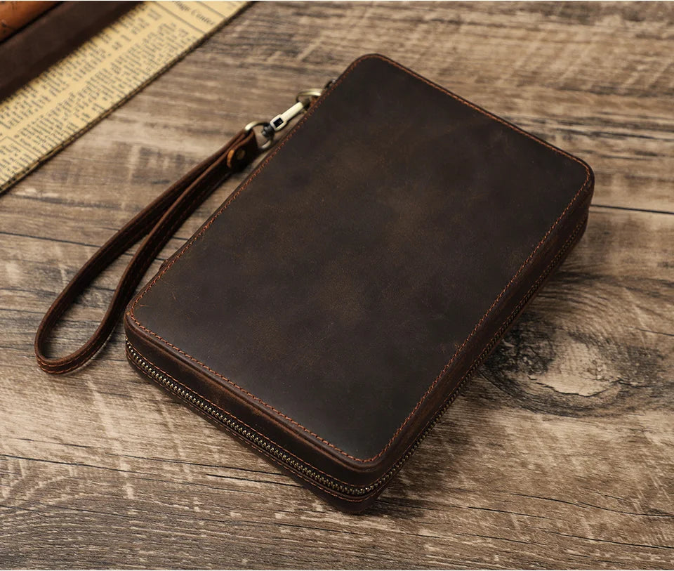 Leather Watch Strap Storage Case with Velvet Interior — 12 Straps