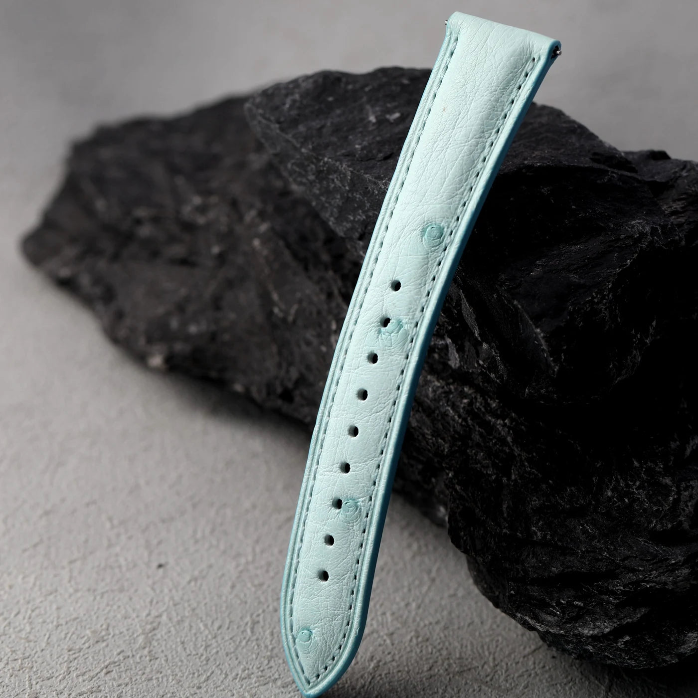 Premium Ostrich Leather Watch Strap with Quick Release Pin Buckle