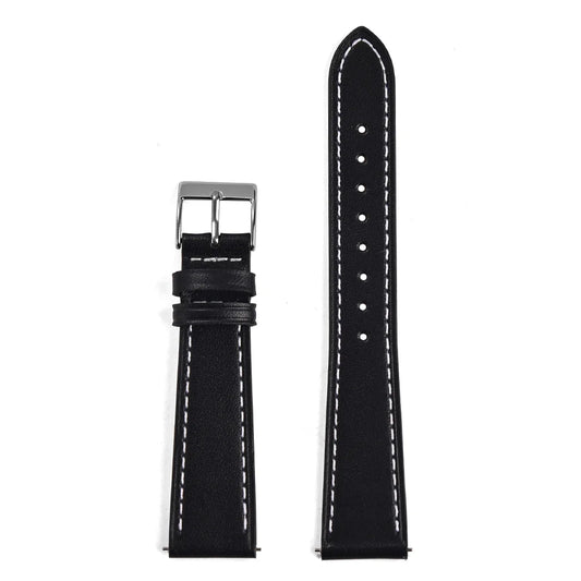 Classic Leather Watch Strap with Quick Release Pin Buckle