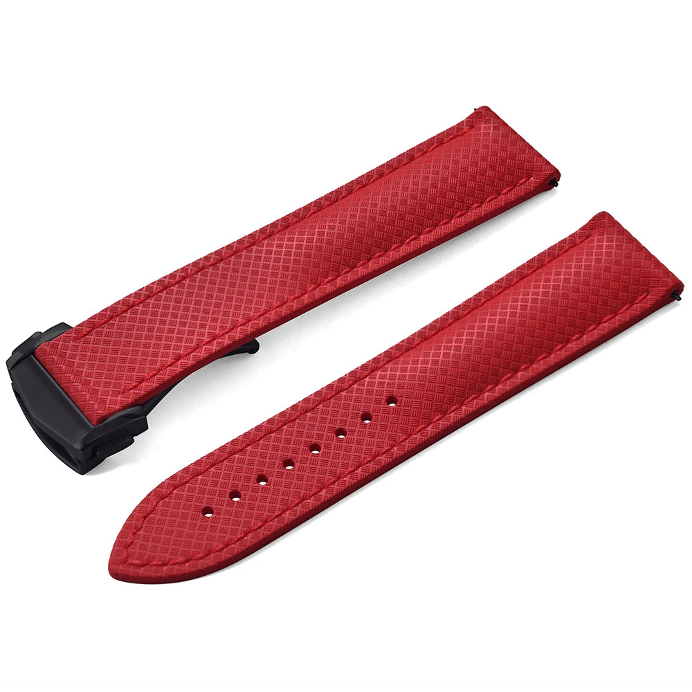 Premium Grade Soft-Textured Rubber Strap with Quick Release Deployment Clasp