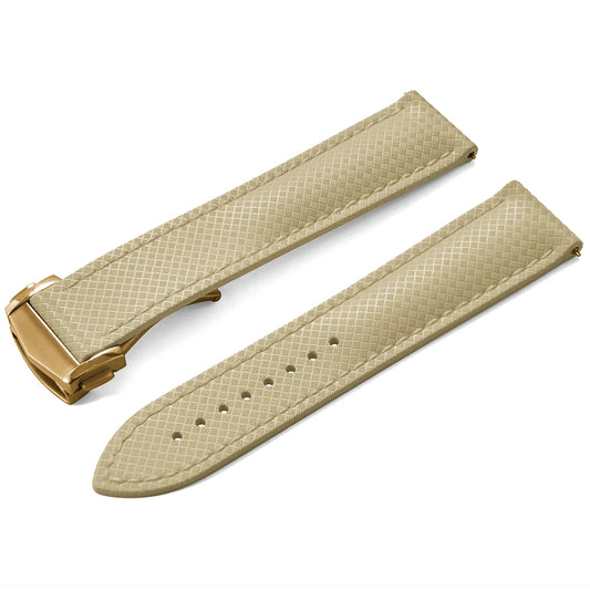 Premium Grade Soft-Textured Rubber Strap with Quick Release Deployment Clasp