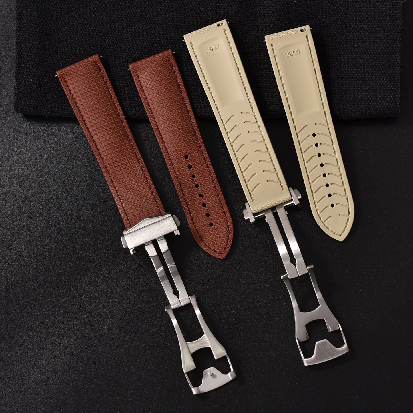 Premium Grade Soft-Textured Rubber Strap with Quick Release Deployment Clasp