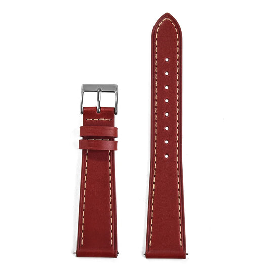 Classic Leather Watch Strap with Quick Release Pin Buckle