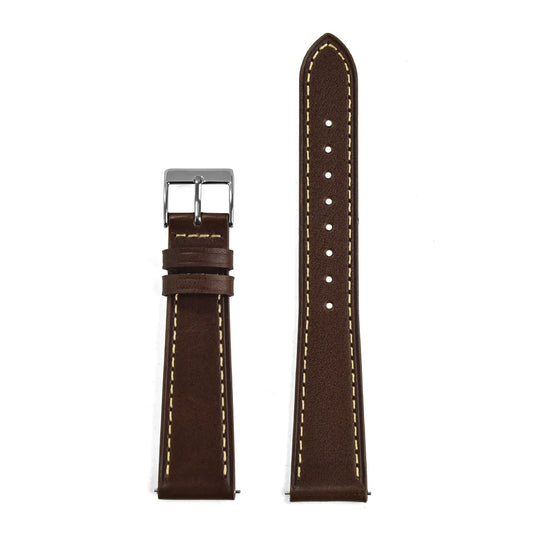 Classic Leather Watch Strap with Quick Release Pin Buckle