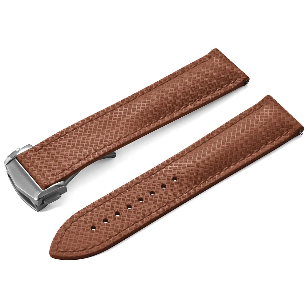 Premium Grade Soft-Textured Rubber Strap with Quick Release Deployment Clasp