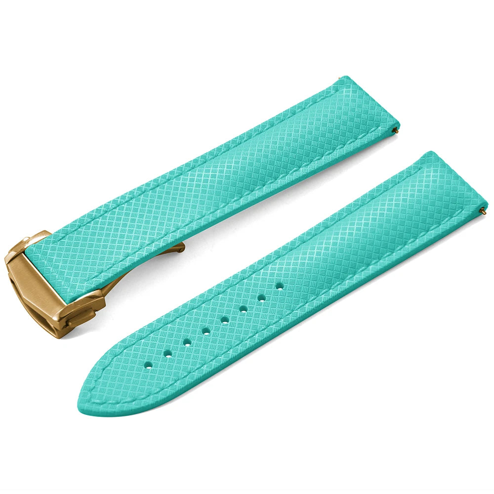 Premium Grade Soft-Textured Rubber Strap with Quick Release Deployment Clasp