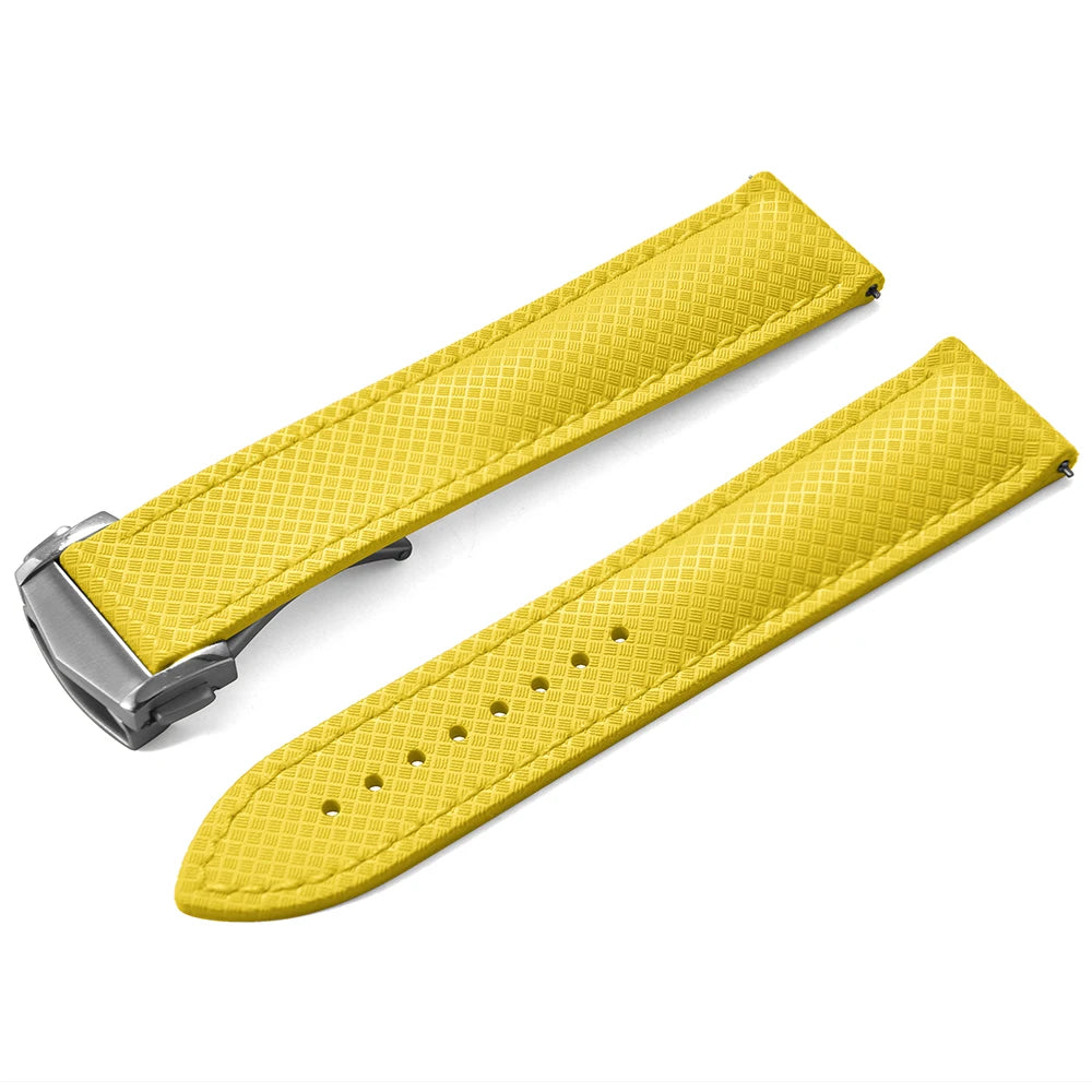Premium Grade Soft-Textured Rubber Strap with Quick Release Deployment Clasp