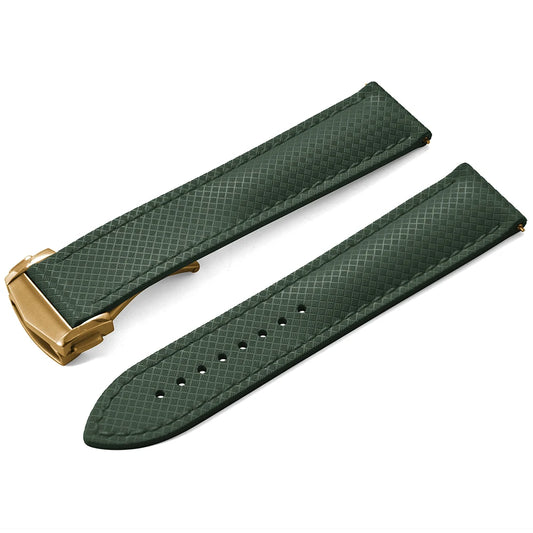 Premium Grade Soft-Textured Rubber Strap with Quick Release Deployment Clasp