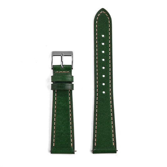Classic Leather Watch Strap with Quick Release Pin Buckle