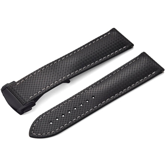 Premium Grade Soft-Textured Rubber Strap with Quick Release Deployment Clasp