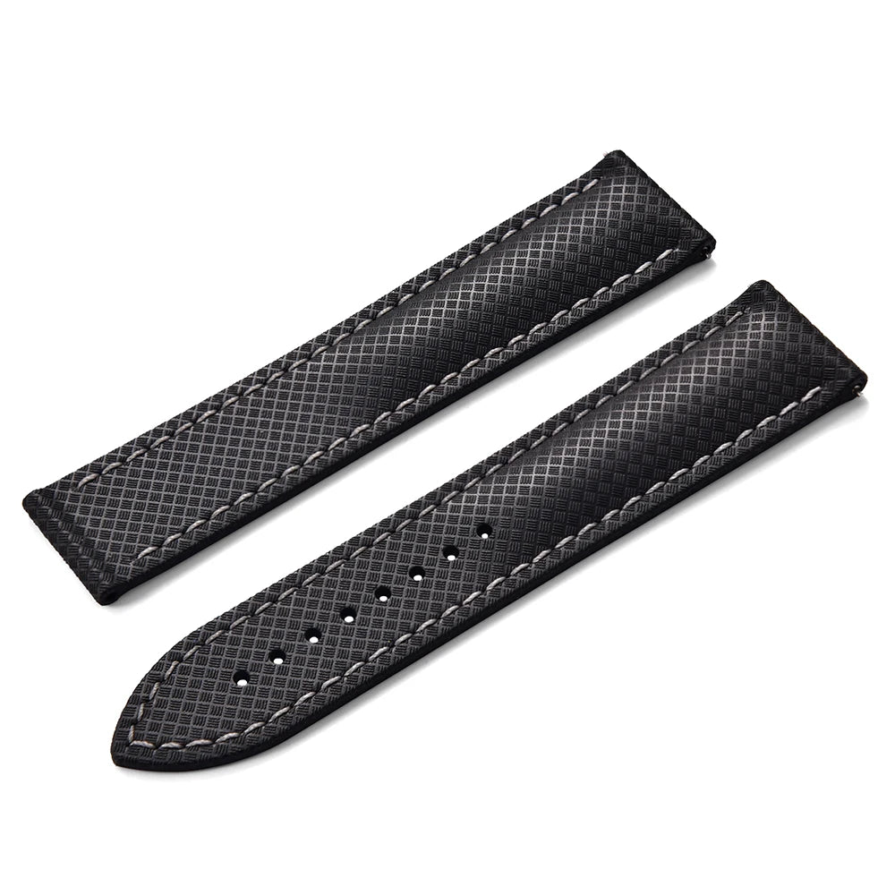 Premium Grade Soft-Textured Rubber Strap with Quick Release Deployment Clasp