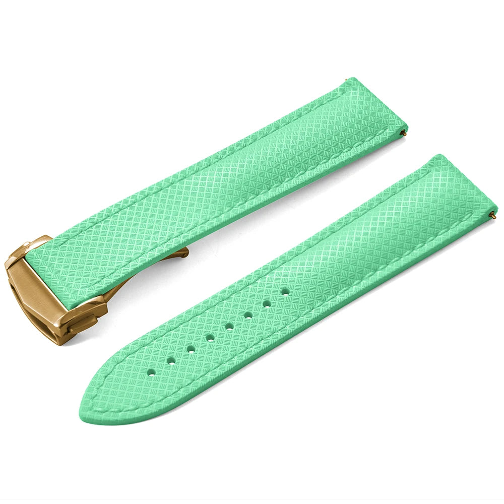 Premium Grade Soft-Textured Rubber Strap with Quick Release Deployment Clasp