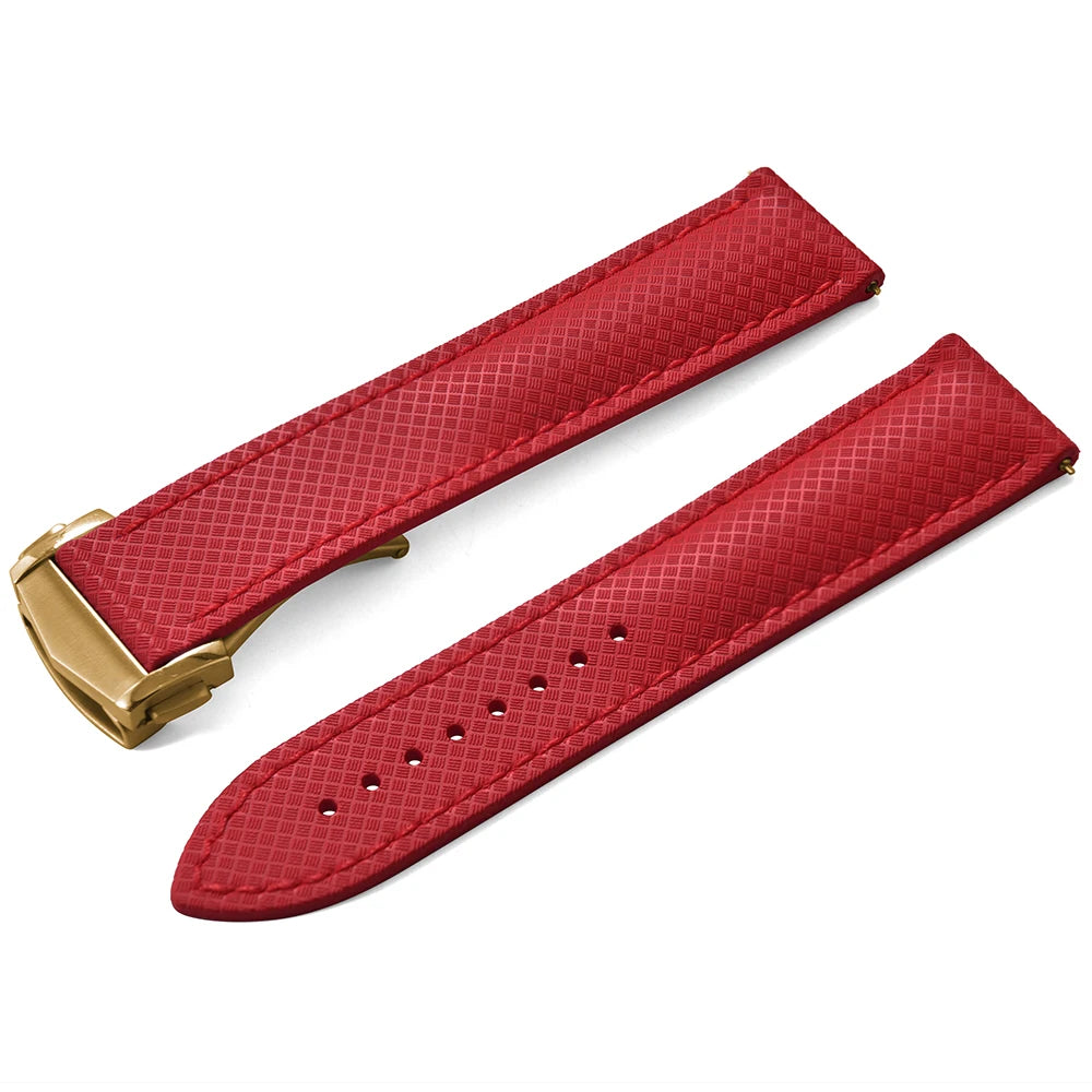 Premium Grade Soft-Textured Rubber Strap with Quick Release Deployment Clasp