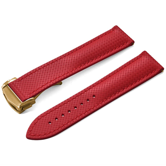 Premium Grade Soft-Textured Rubber Strap with Quick Release Deployment Clasp