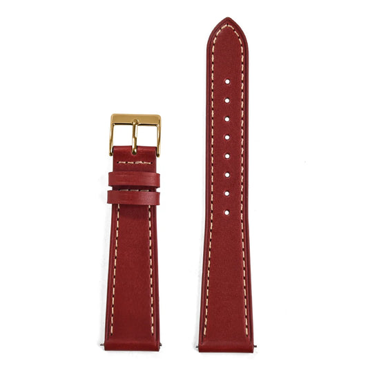 Classic Leather Watch Strap with Quick Release Pin Buckle