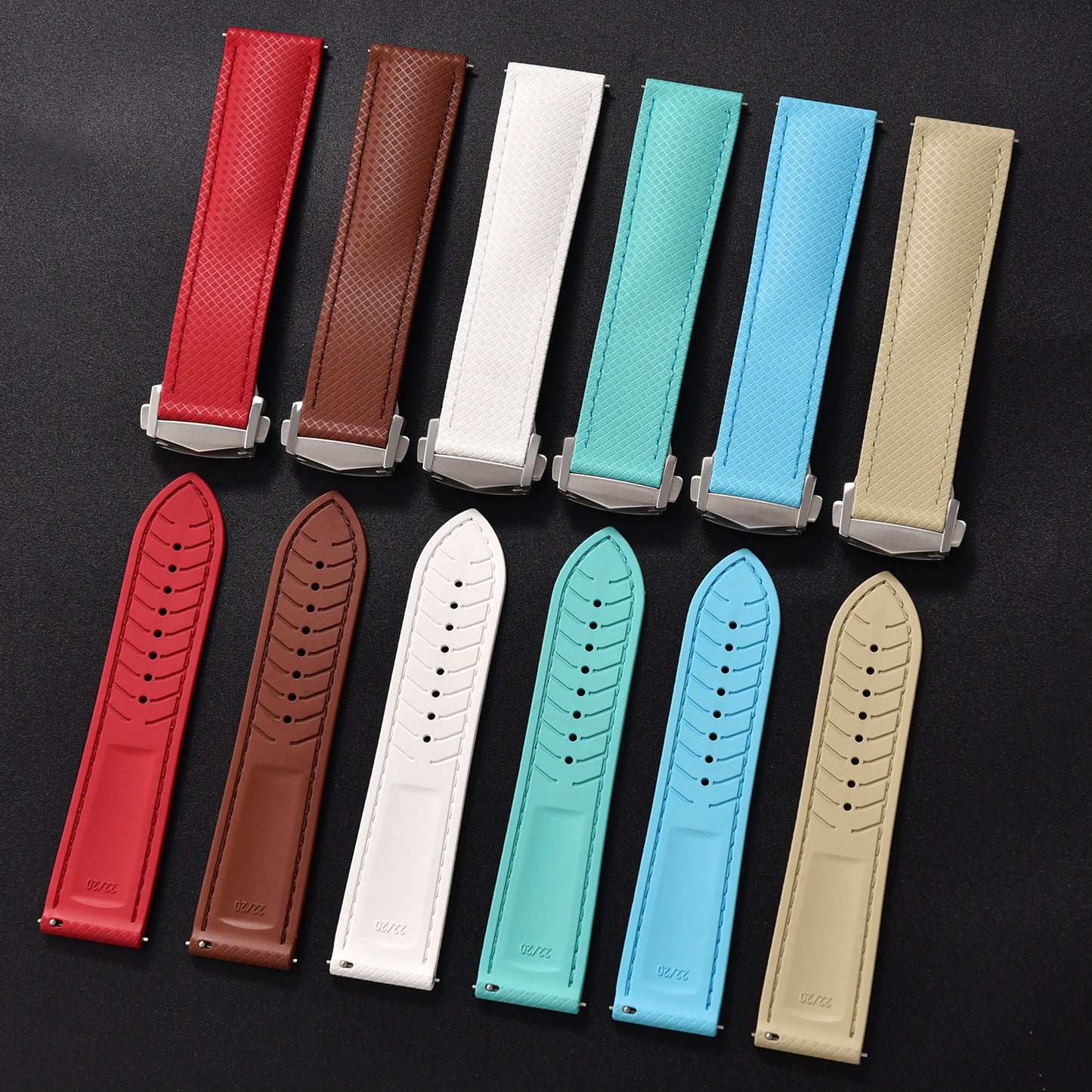 Premium Grade Soft-Textured Rubber Strap with Quick Release Deployment Clasp