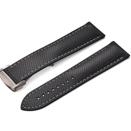 Premium Grade Soft-Textured Rubber Strap with Quick Release Deployment Clasp