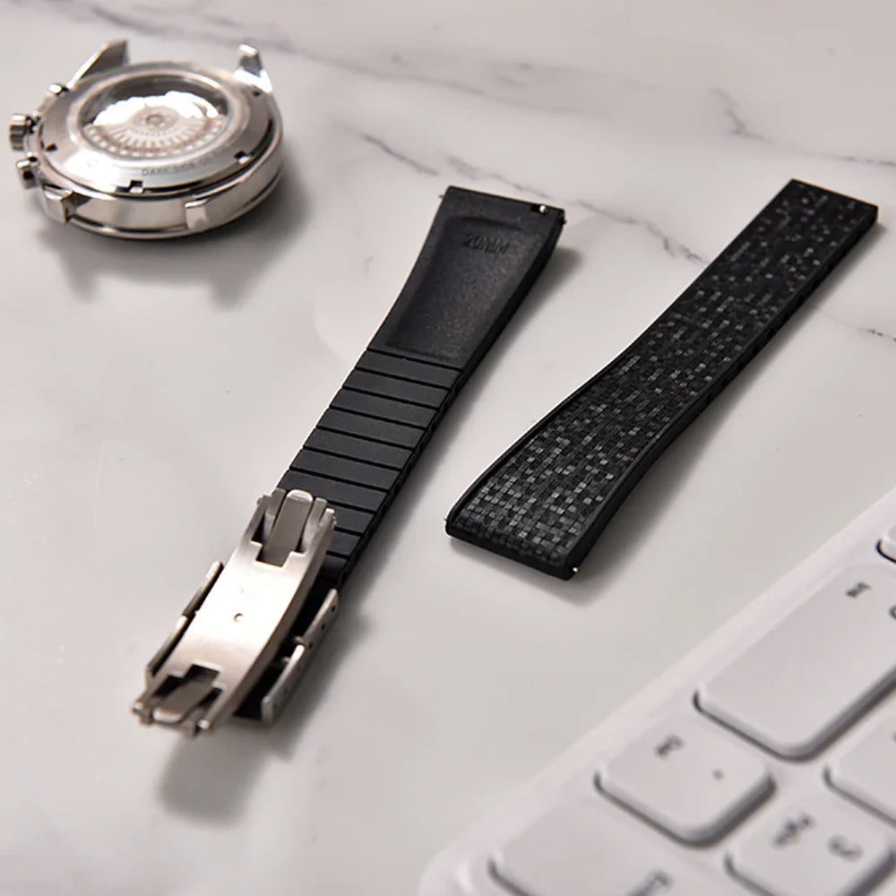 Premium Rubber CTS Mosaic Strap with Quick Release Butterfly Buckle