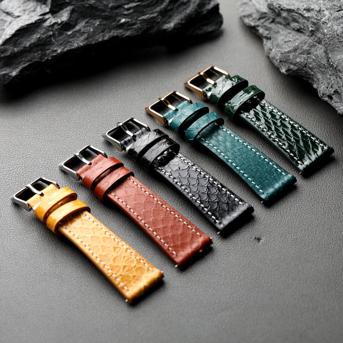 Python Snake Skin python snake skin watch straps with silver buckle top strap only